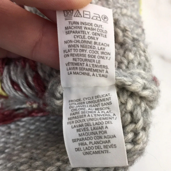 Victoria's Secret Sweater Womens Small Cream Yellow Heavy‎ Knit Tunic Fair Isle - Picture 11 of 15